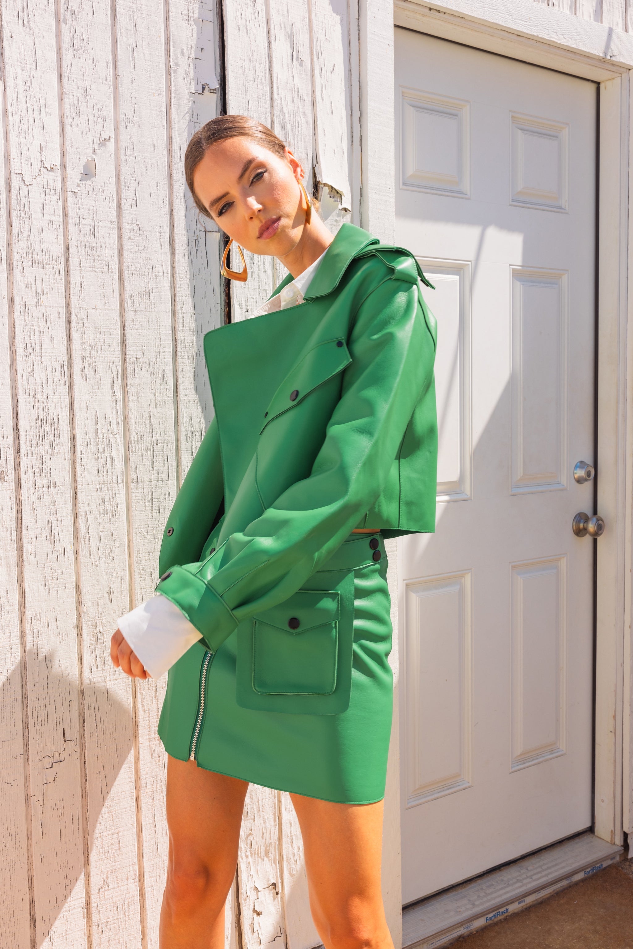 First Love Leather Jacket in Green - Lisa Maree First Love Leather Jacket in Green - Lisa Maree