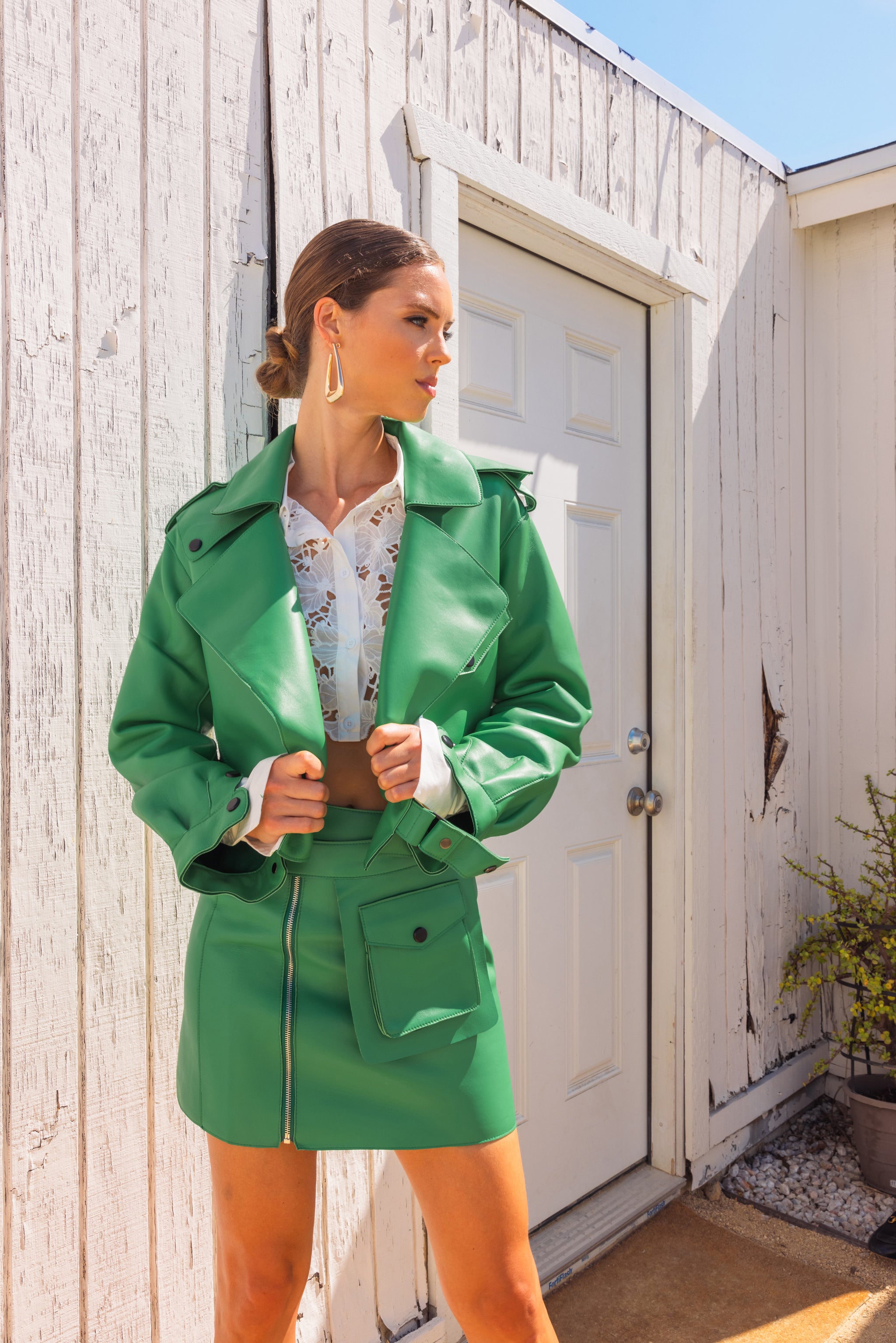 First Love Leather Jacket in Green - Lisa Maree First Love Leather Jacket in Green - Lisa Maree