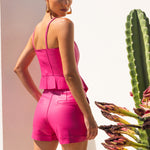 Sierra Leather Shorts in Hot Pink