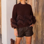 The Regal Union Knit Sweater with Matching Bag Set in Brown