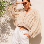 The Furry Fox Cardigan in Cream