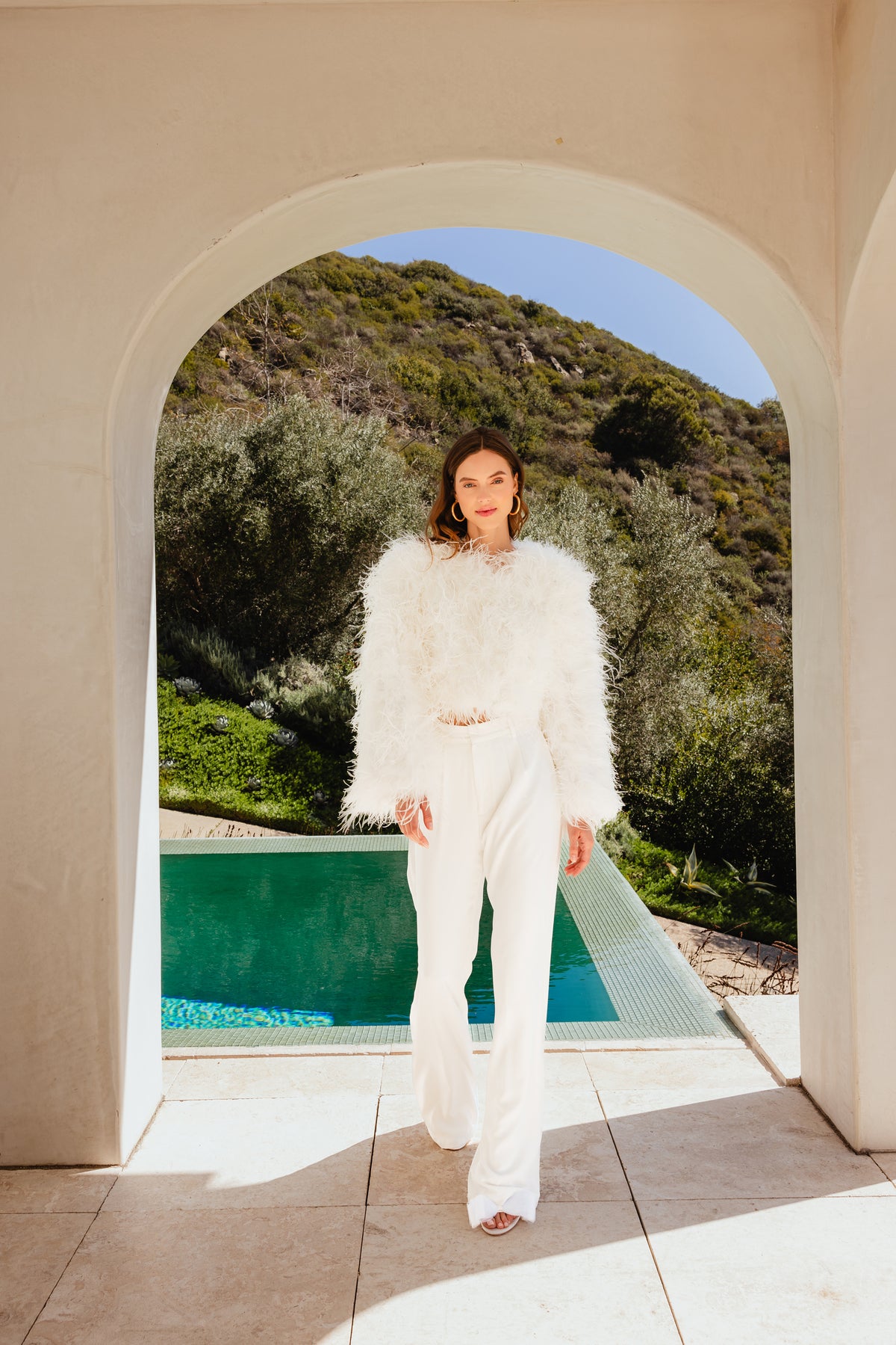 The Entitled Feather Jacket in White