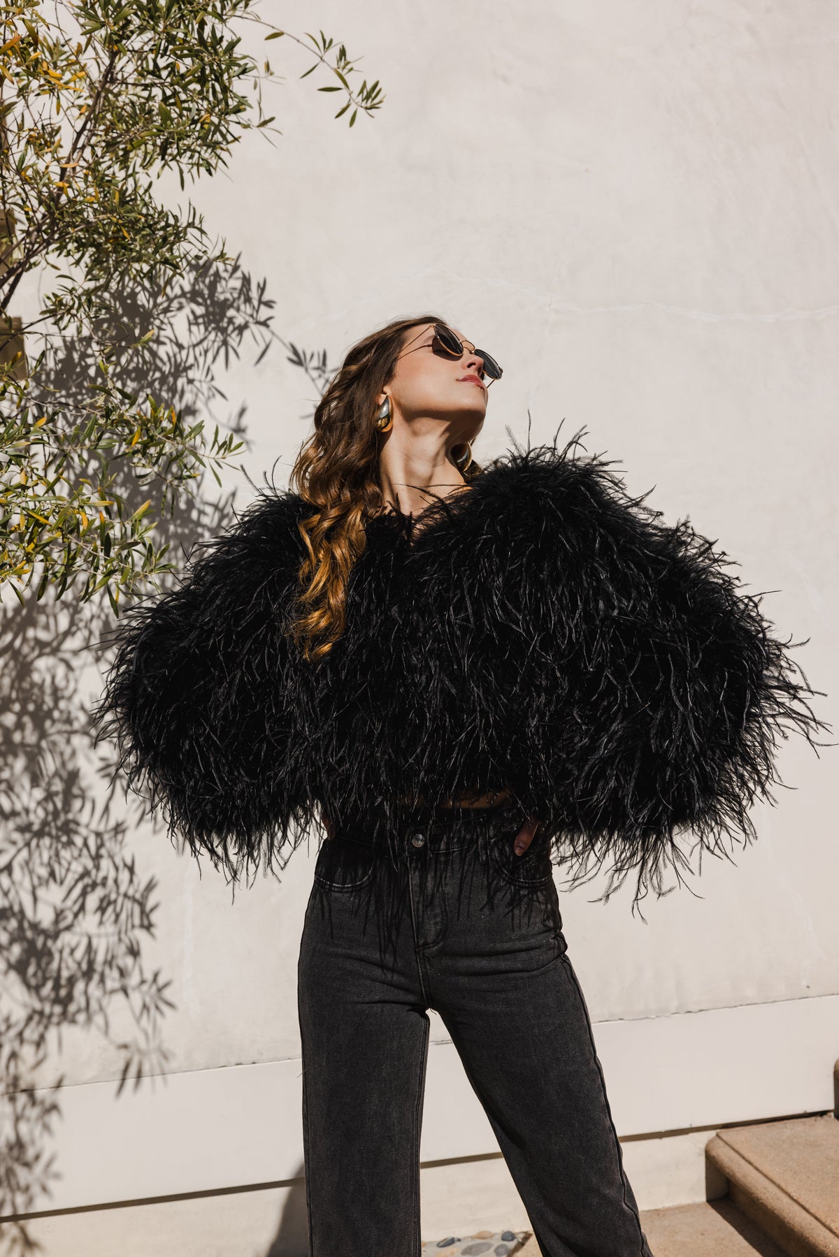 The Entitled Feather Jacket in Black