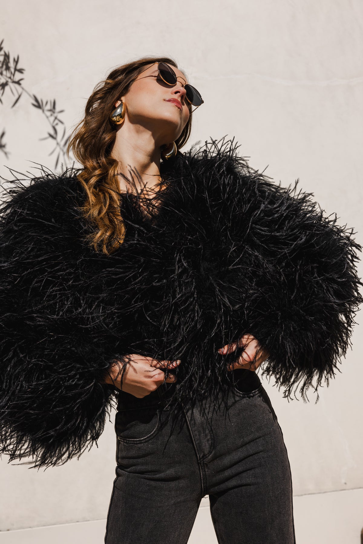 The Entitled Feather Jacket in Black