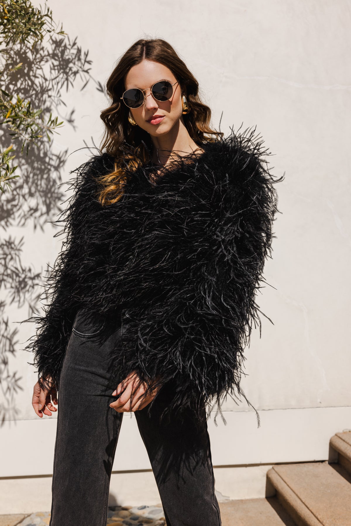 The Entitled Feather Jacket in Black