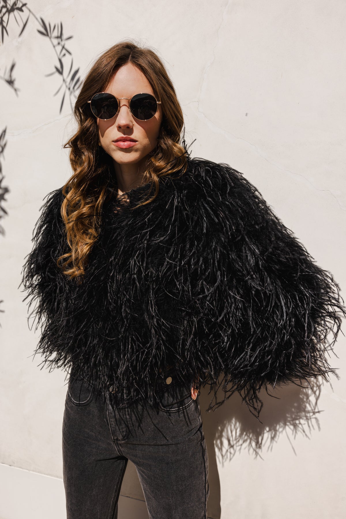 The Entitled Feather Jacket in Black