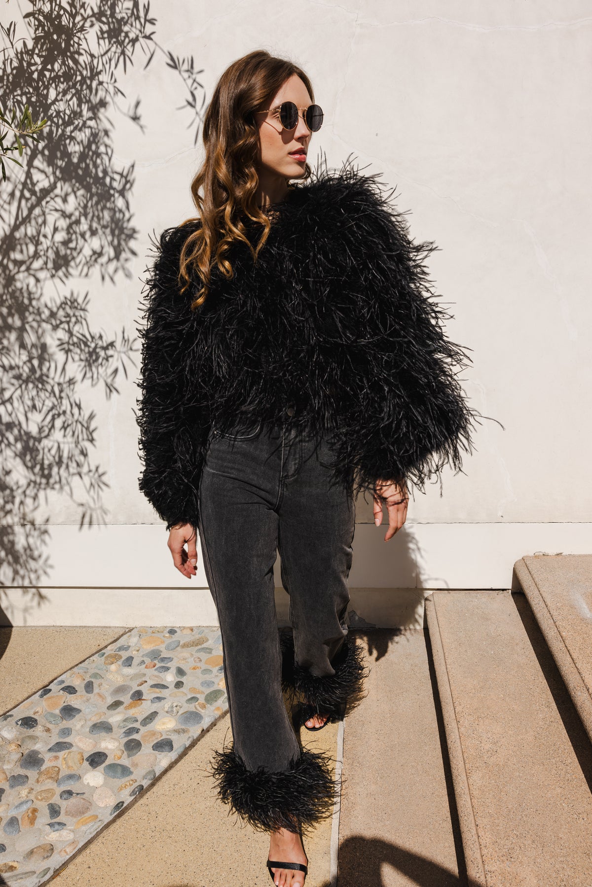 The Entitled Feather Jacket in Black