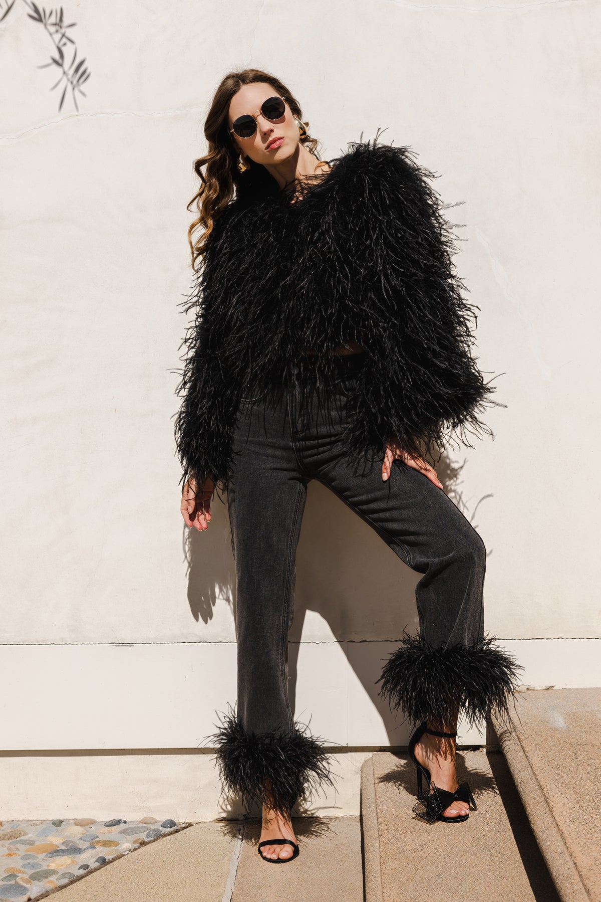 The Entitled Feather Jacket in Black