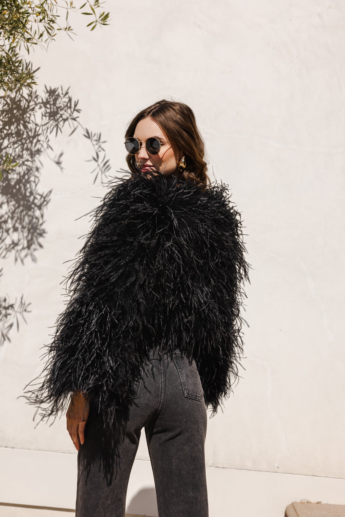 The Entitled Feather Jacket in Black