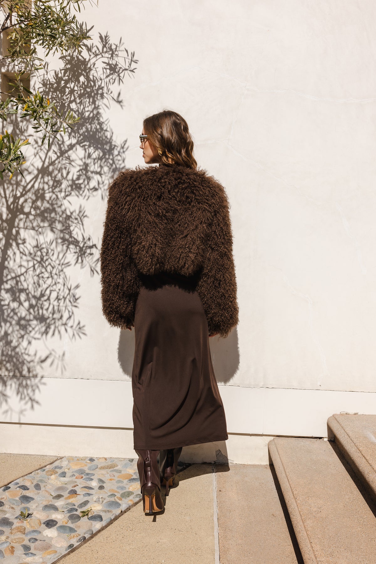 Harmony Mongolian Wool Jacket in Brown