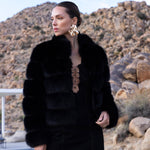 Elevated Evenings Faux Fur Jacket in Black