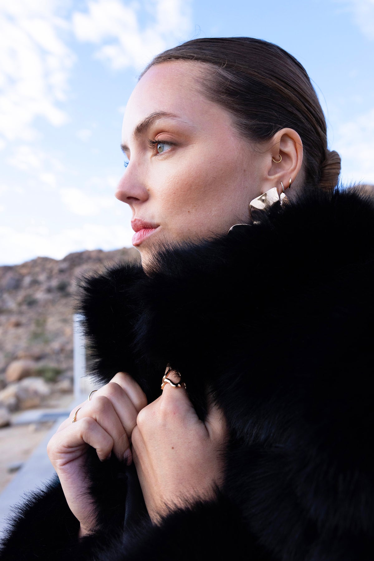 Elevated Evenings Faux Fur Jacket in Black