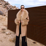 Charlotte Mongolian Wool Coat in Tan