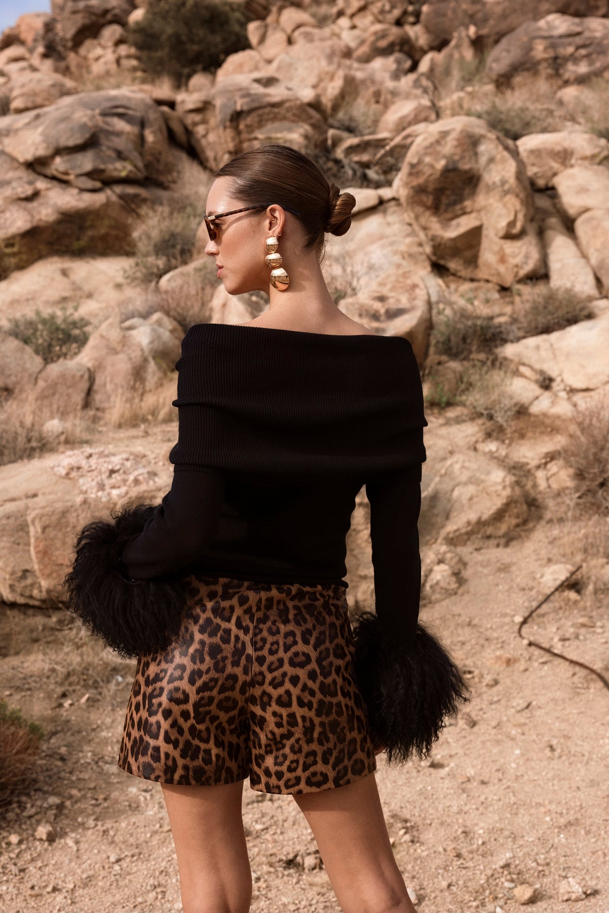 Hummingbird Leather Shorts in Leopard Print