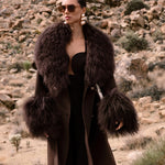 Charlotte Mongolian Wool Coat in Brown
