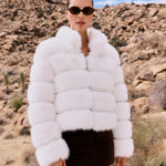Elevated Evenings Faux Fur Jacket in Cream