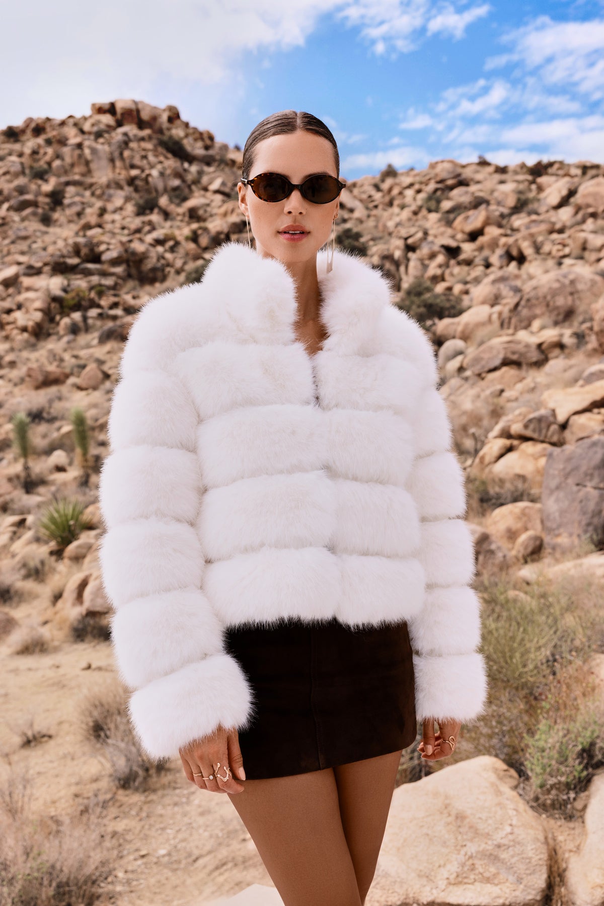 Elevated Evenings Faux Fur Jacket in Cream
