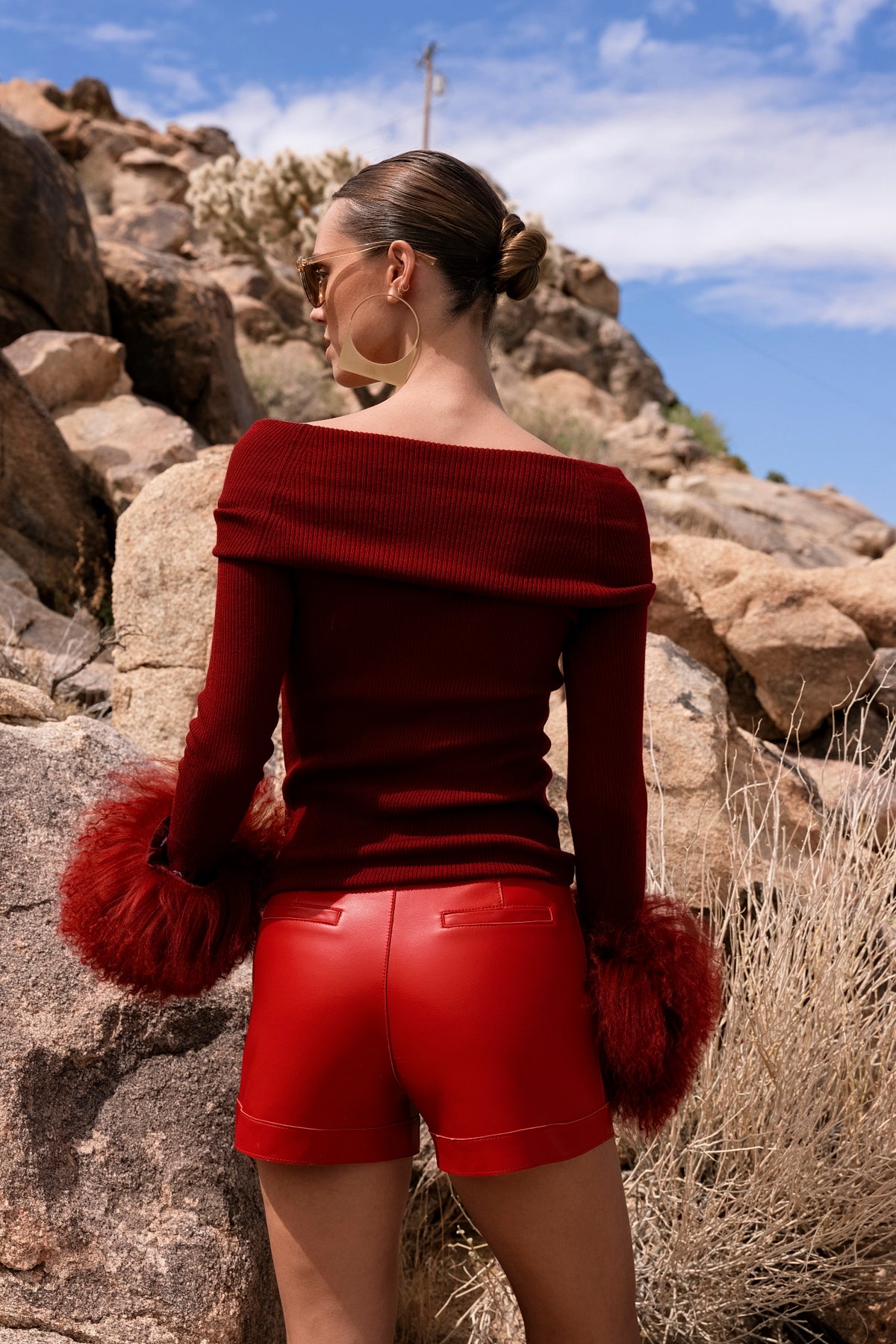 Sierra Leather Shorts in Red