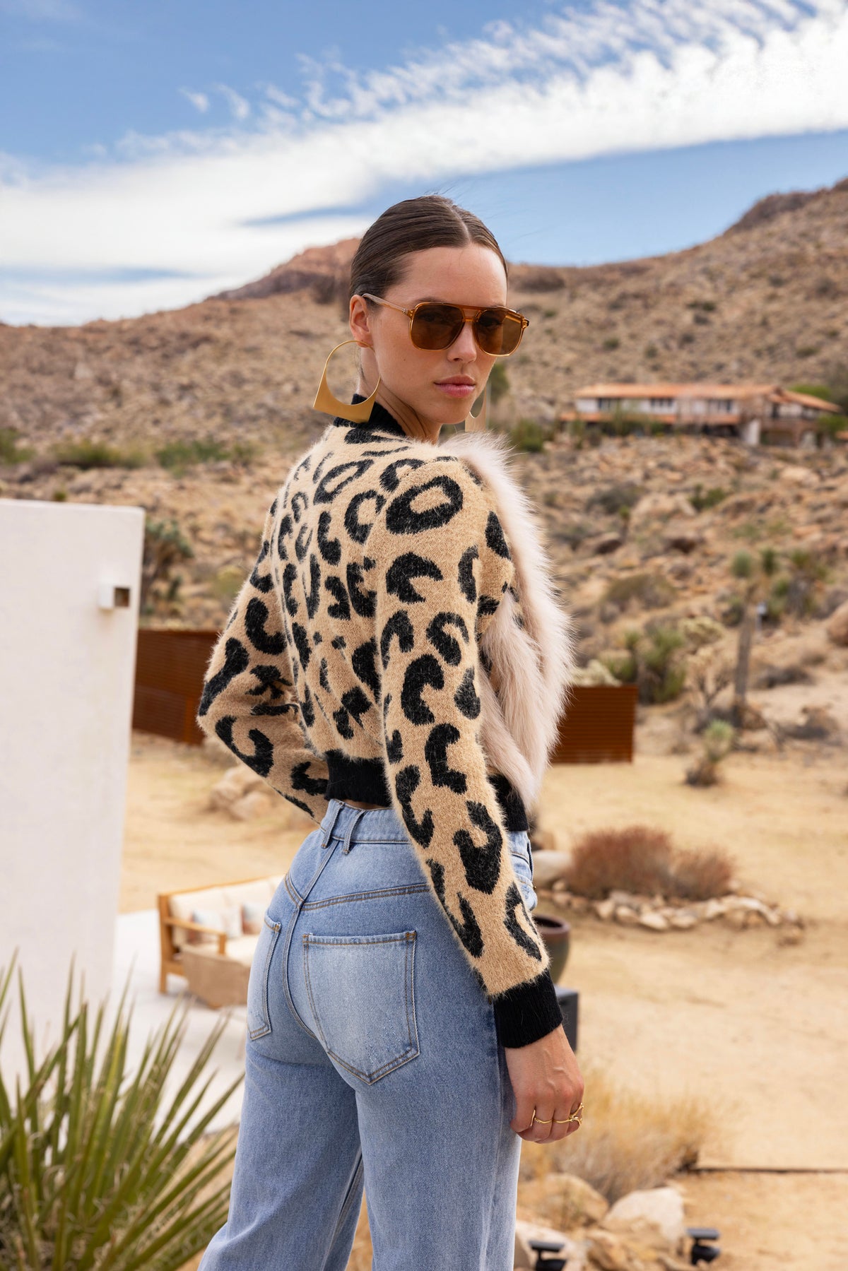 Animal Instincts Fur Cardigan in Leopard