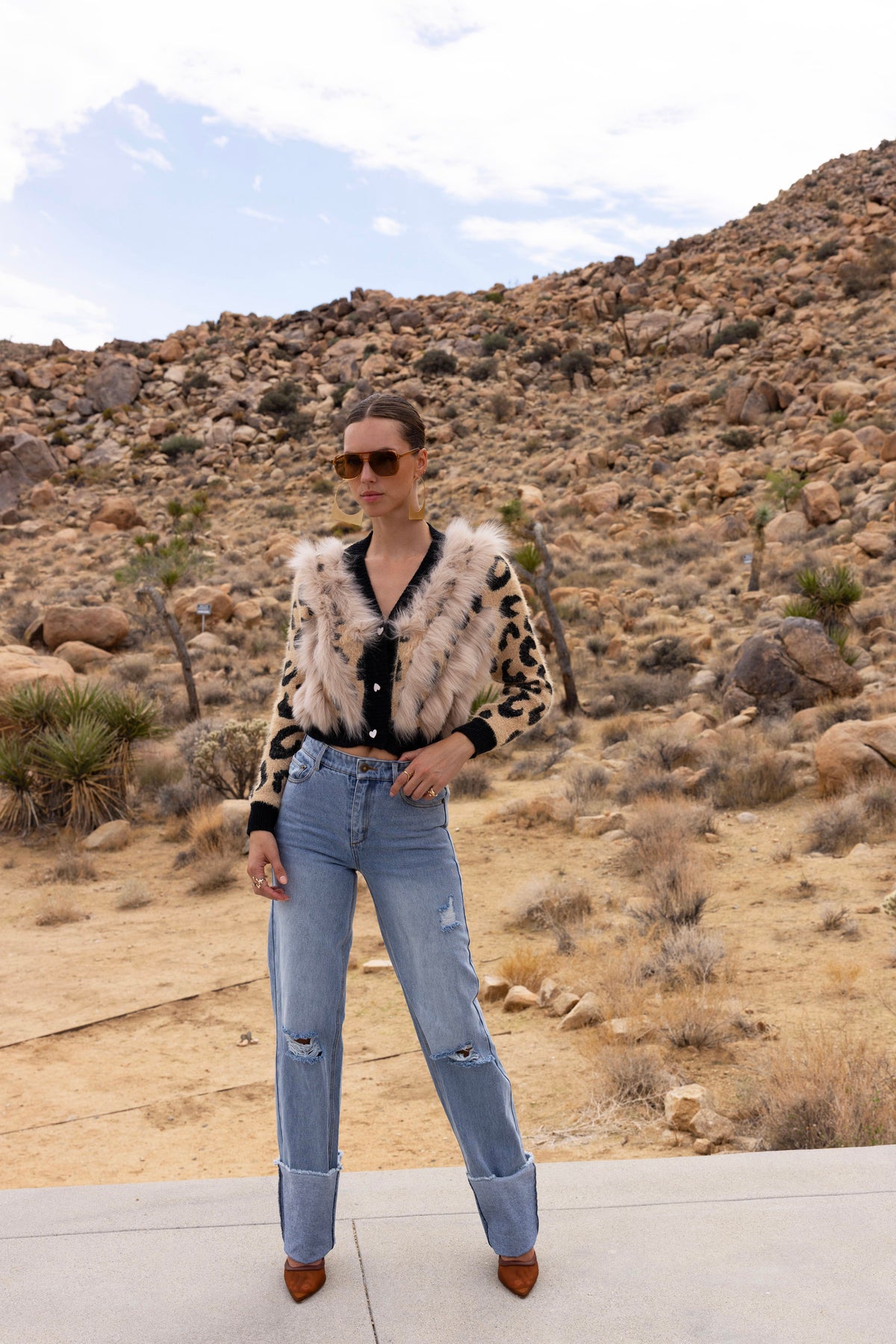 Animal Instincts Fur Cardigan in Leopard