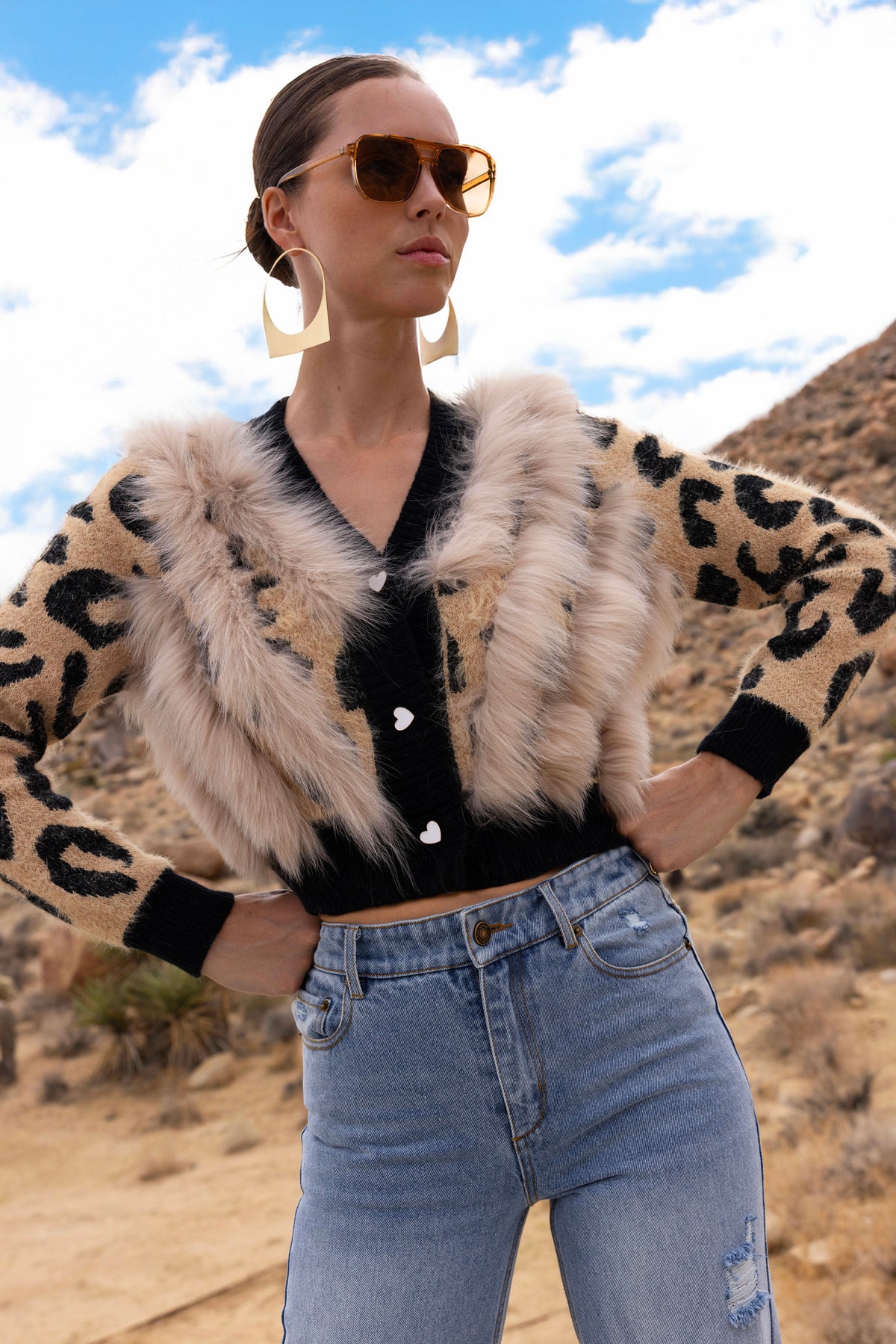 Animal Instincts Fur Cardigan in Leopard