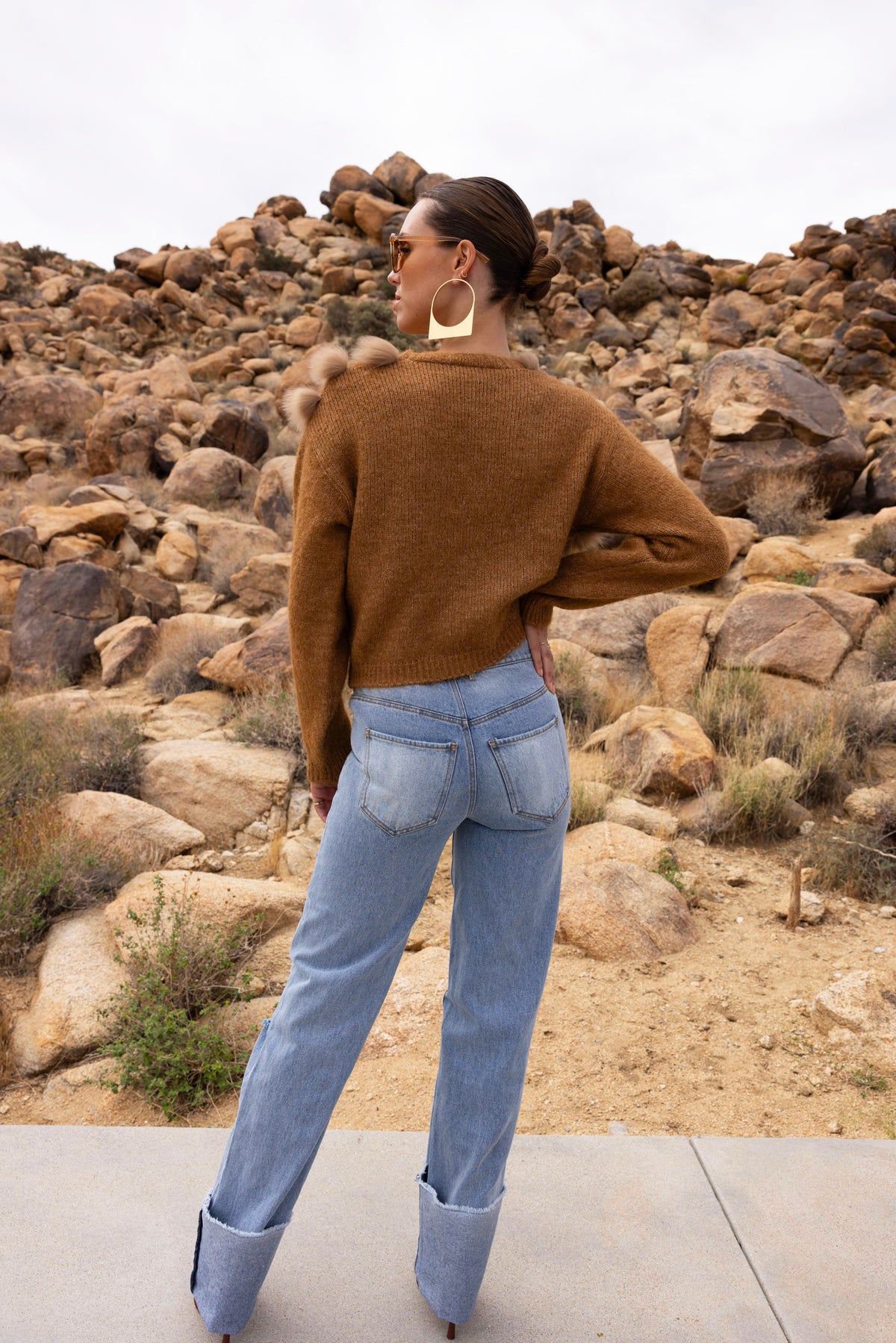 By The Fireside Fur Cardigan in Brown