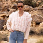 The Ever After Fur Cardigan in Baby Pink