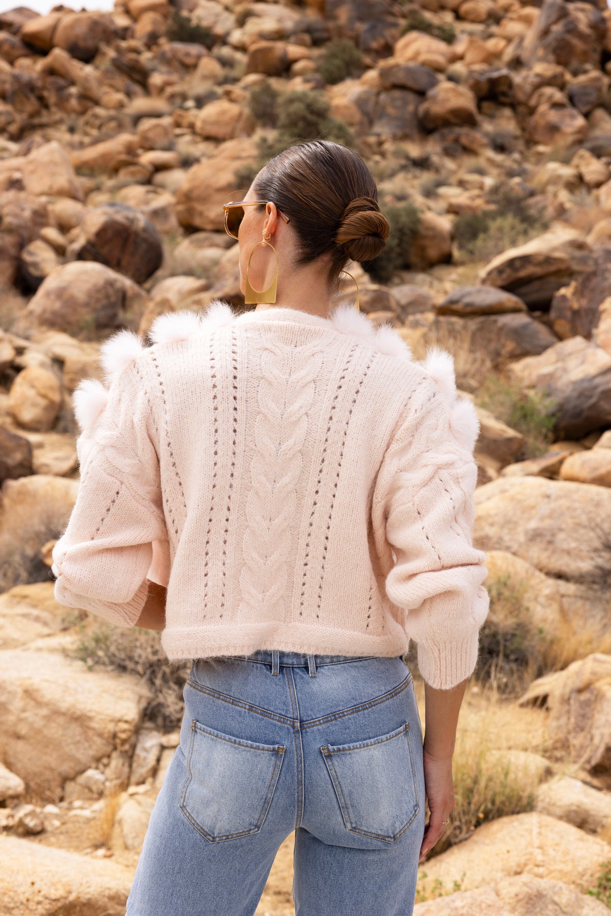 The Ever After Fur Cardigan in Baby Pink