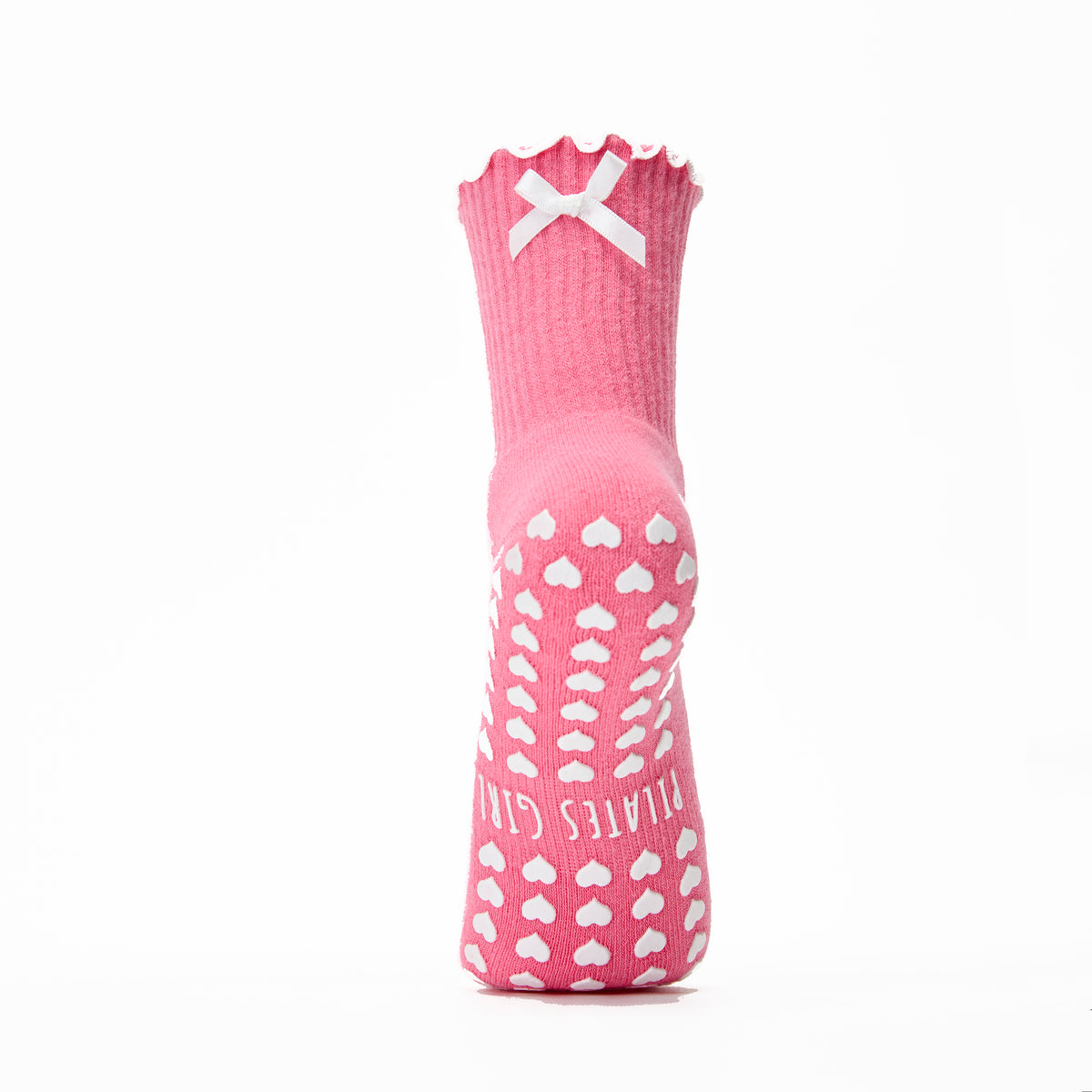 Pilates Girl Bow Grip Socks in Pink