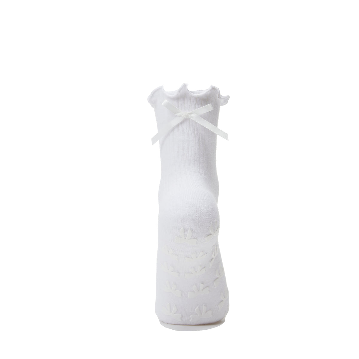 Big Bow Grip Socks in White