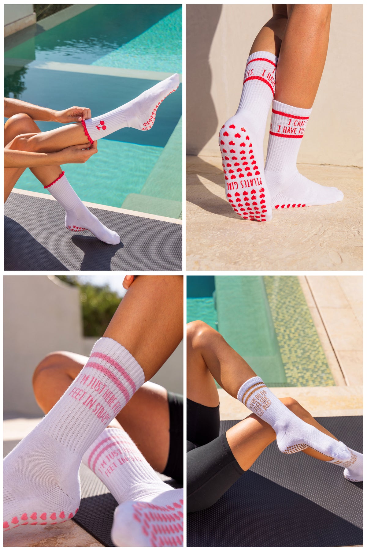 Pilates Grip Socks Bundle of 4