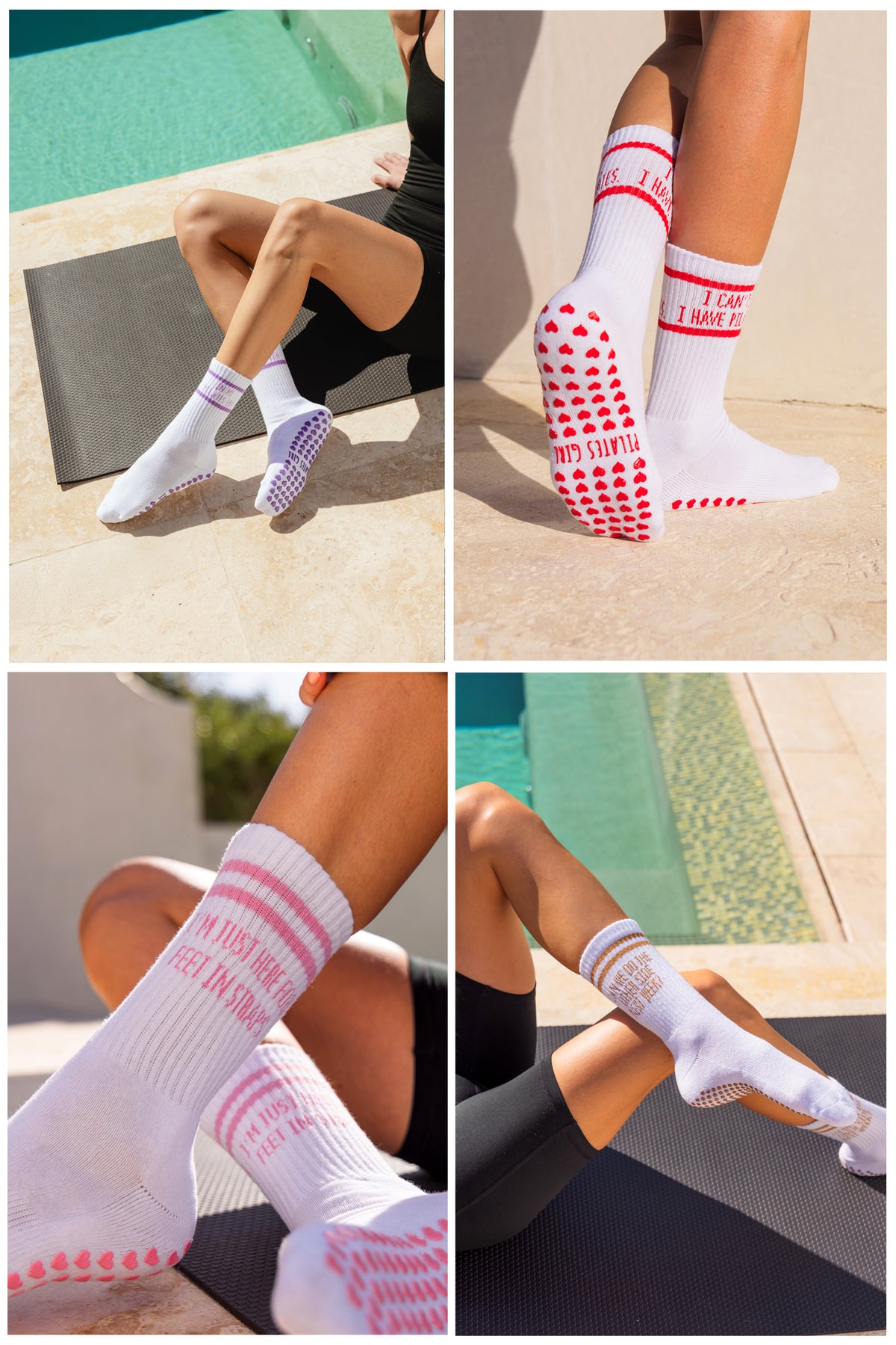 Pilates Grip Socks Bundle of 4