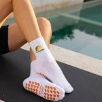 Taco Tuesday Pilates Barre Grip Socks in White