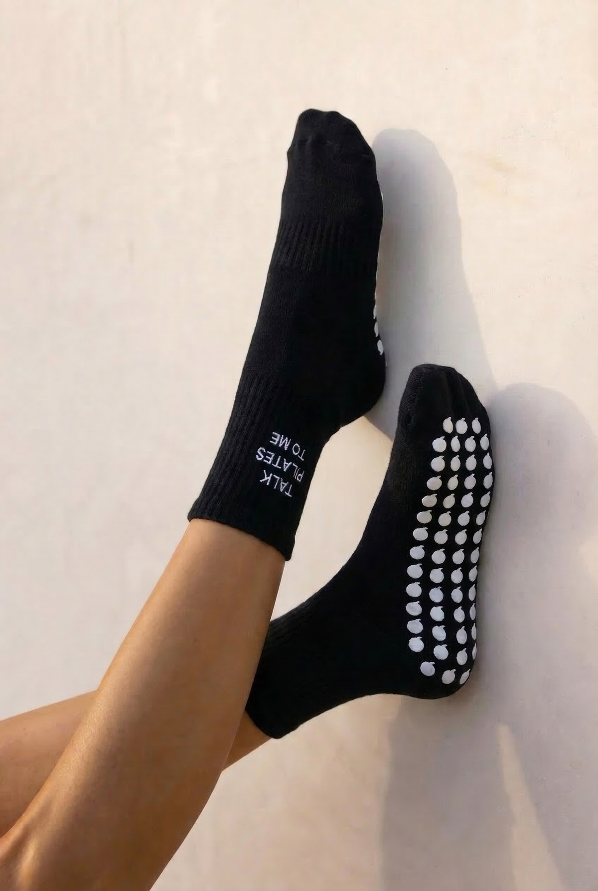 Talk Pilates To Me Grip Socks in Black