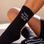 Talk Pilates To Me Grip Socks in Black