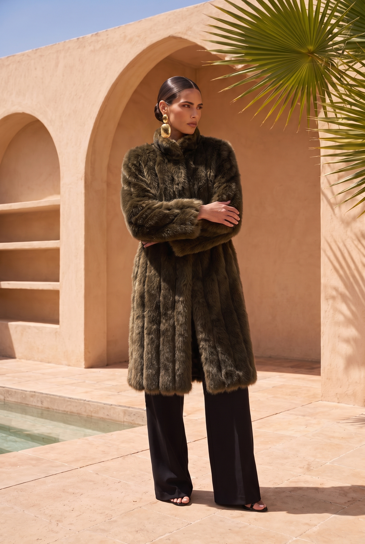 The Twilight Faux Fur Coat in Brown