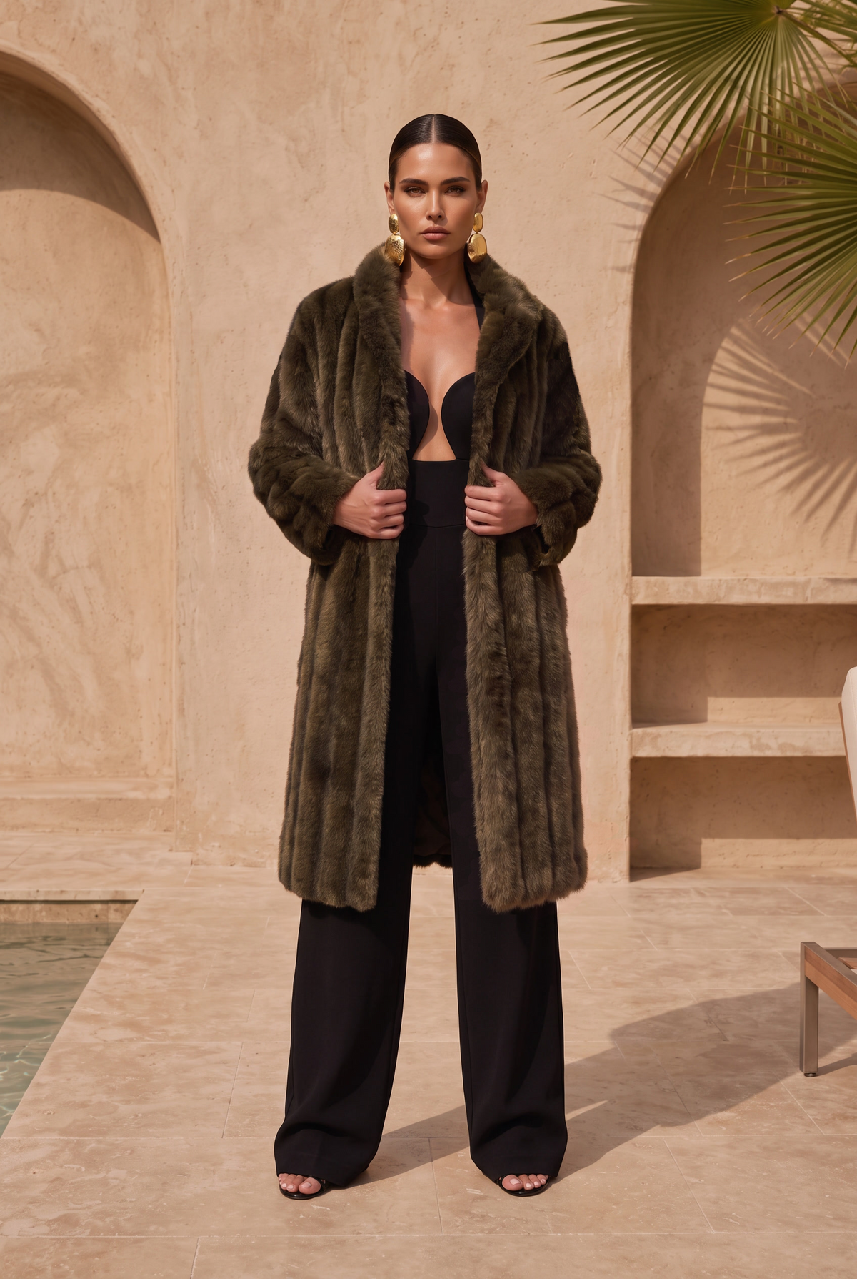 The Twilight Faux Fur Coat in Brown