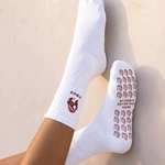 Virgo Zodiac Star sign Pilates Barre Grip Socks in White