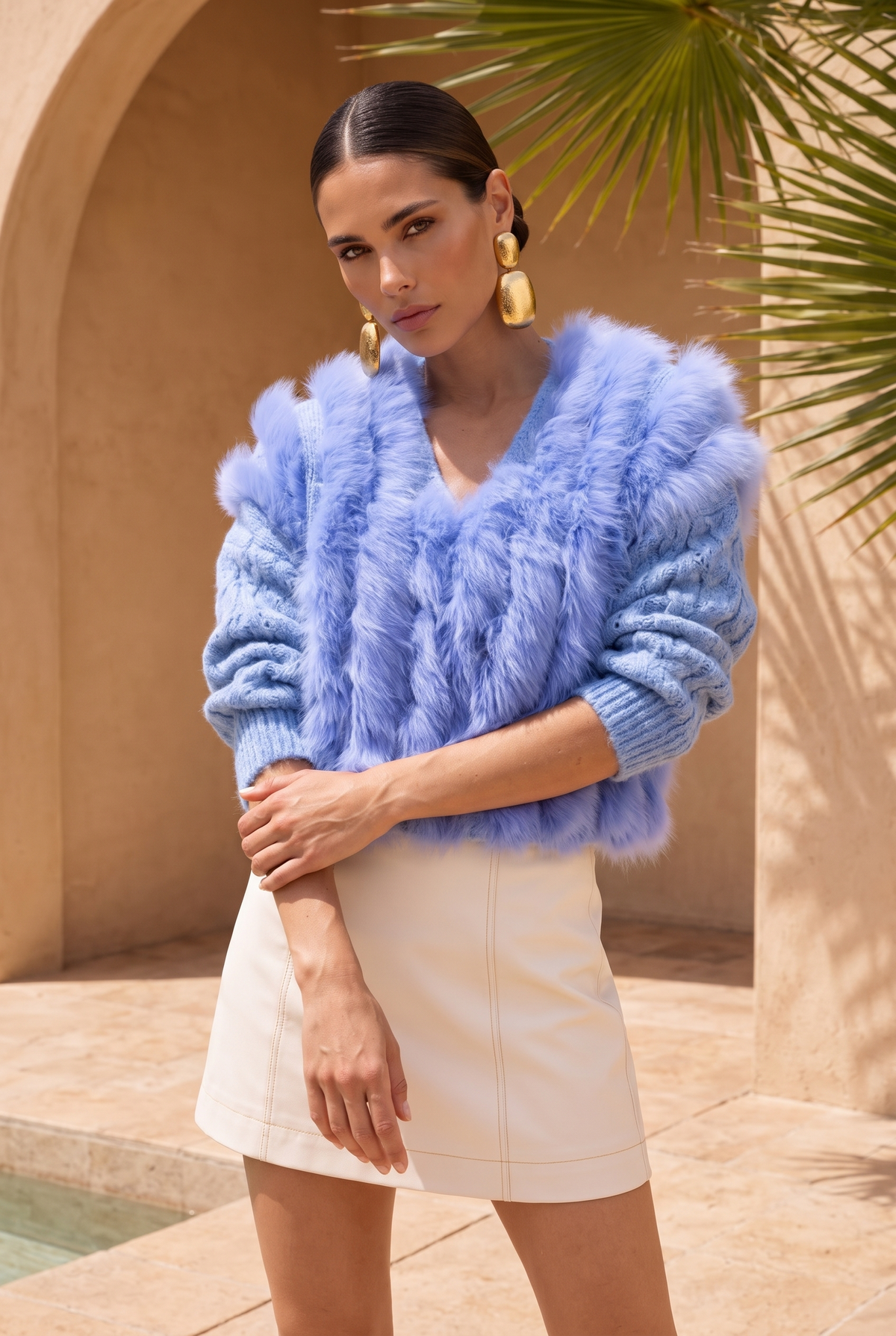 The Ever After Fur Cardigan in Violet