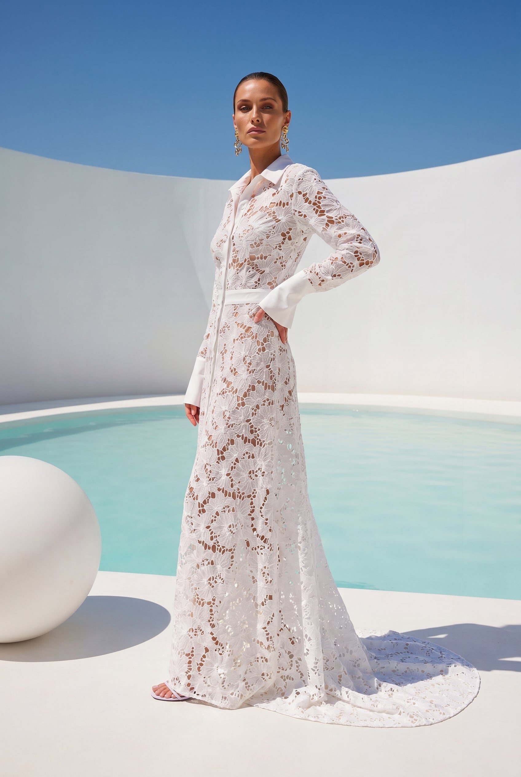 Good Life Lace Maxi Dress in White