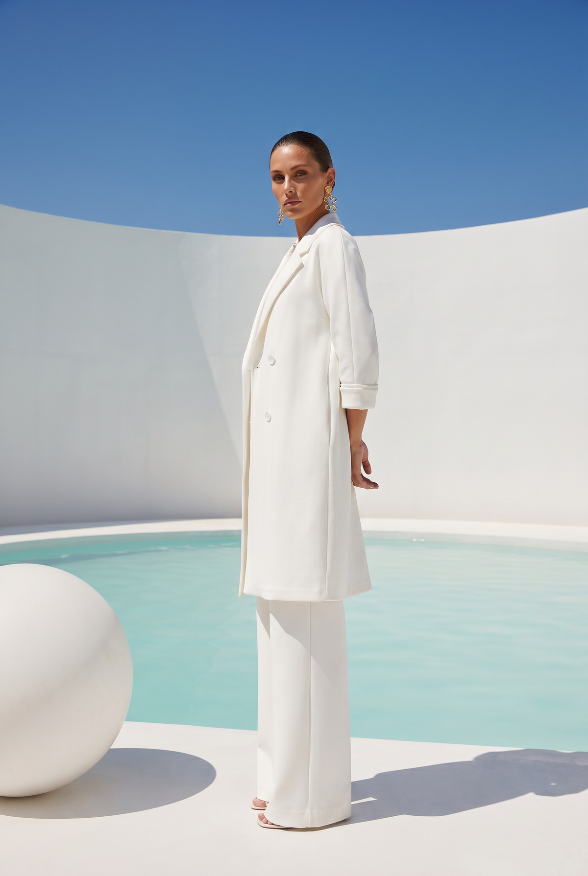 The High Flyer Travel Coat in White
