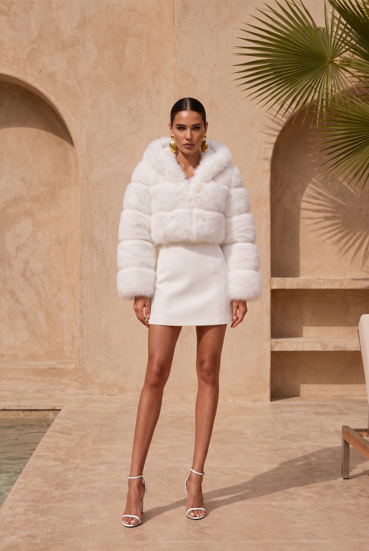 This Is It Faux Fur Cropped Jacket in White