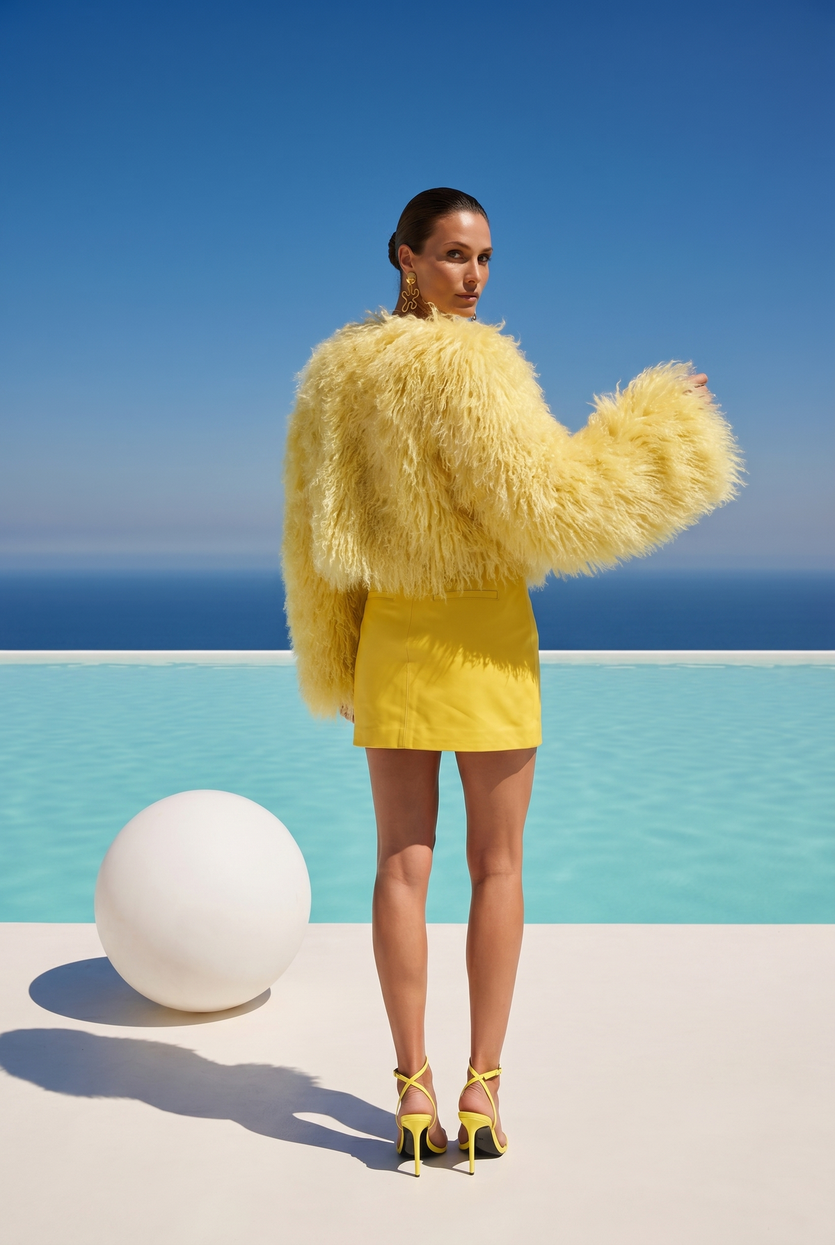 Harmony Mongolian Wool Jacket in Yellow