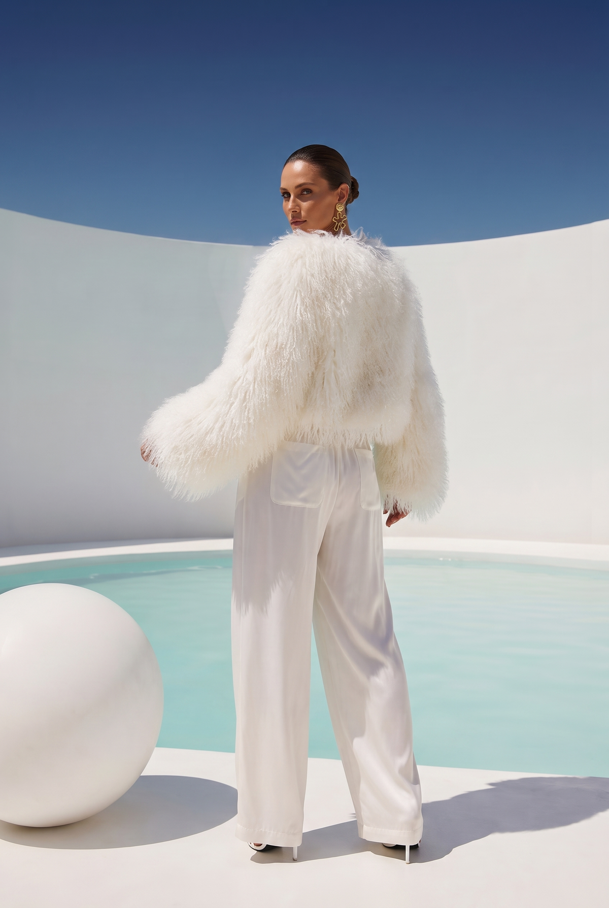 Harmony Mongolian Wool Jacket in White