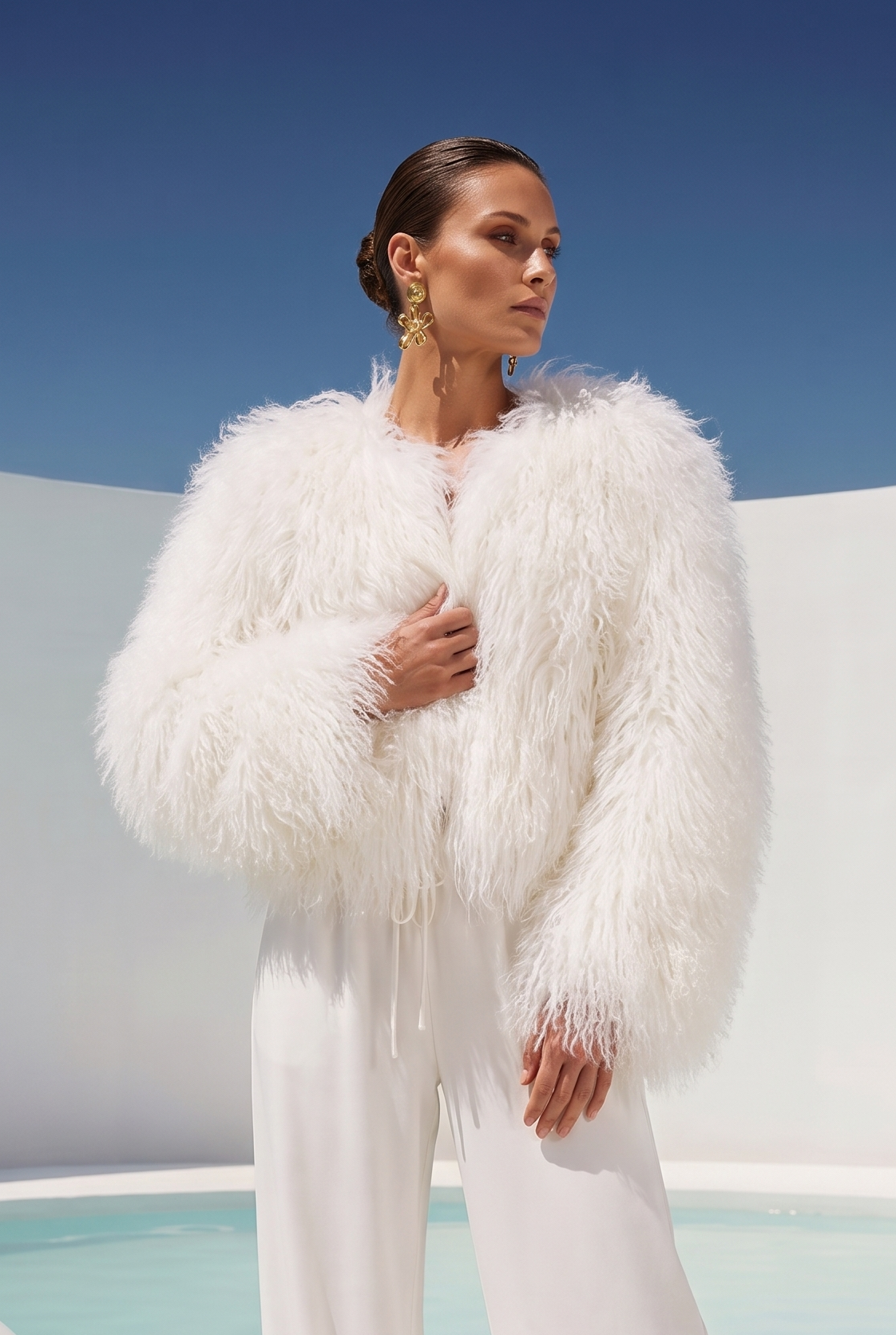 Harmony Mongolian Wool Jacket in White