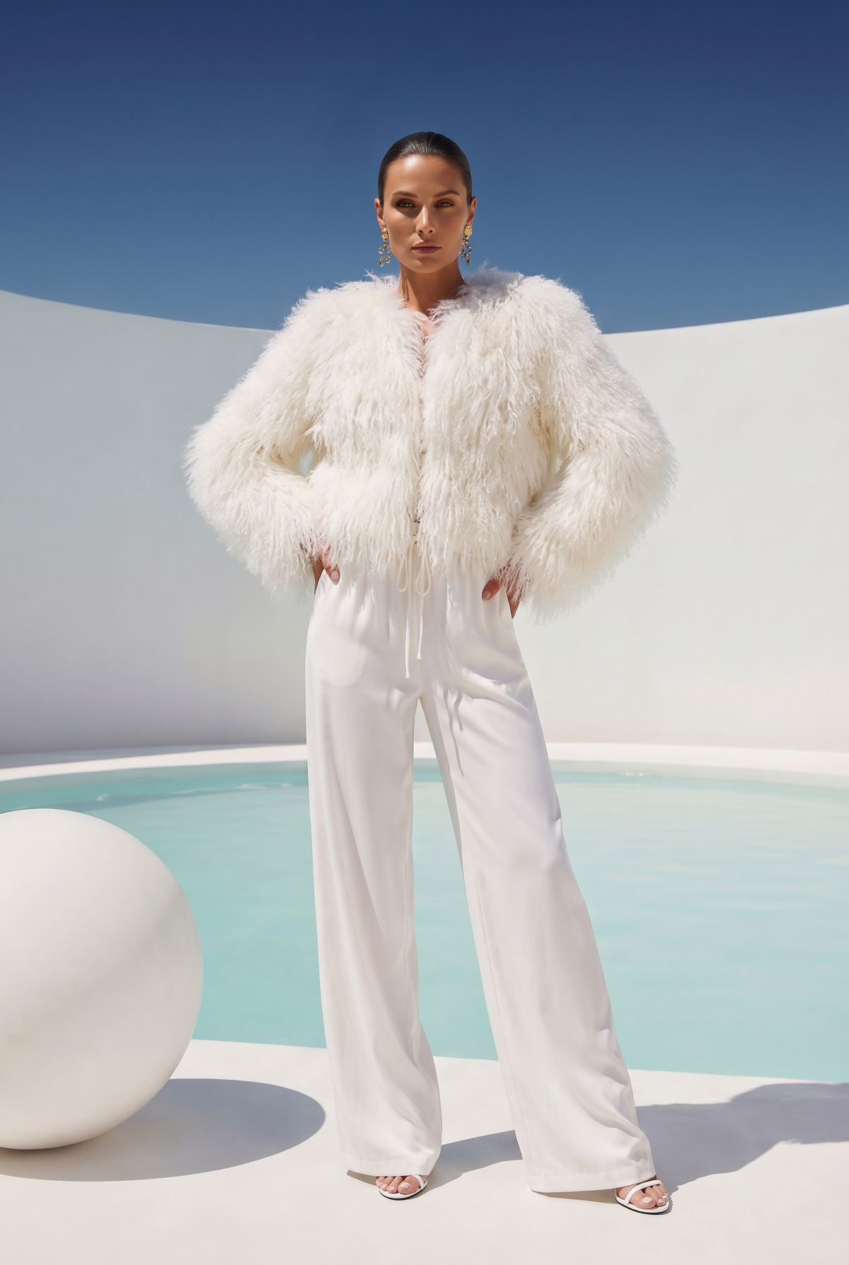 Harmony Mongolian Wool Jacket in White