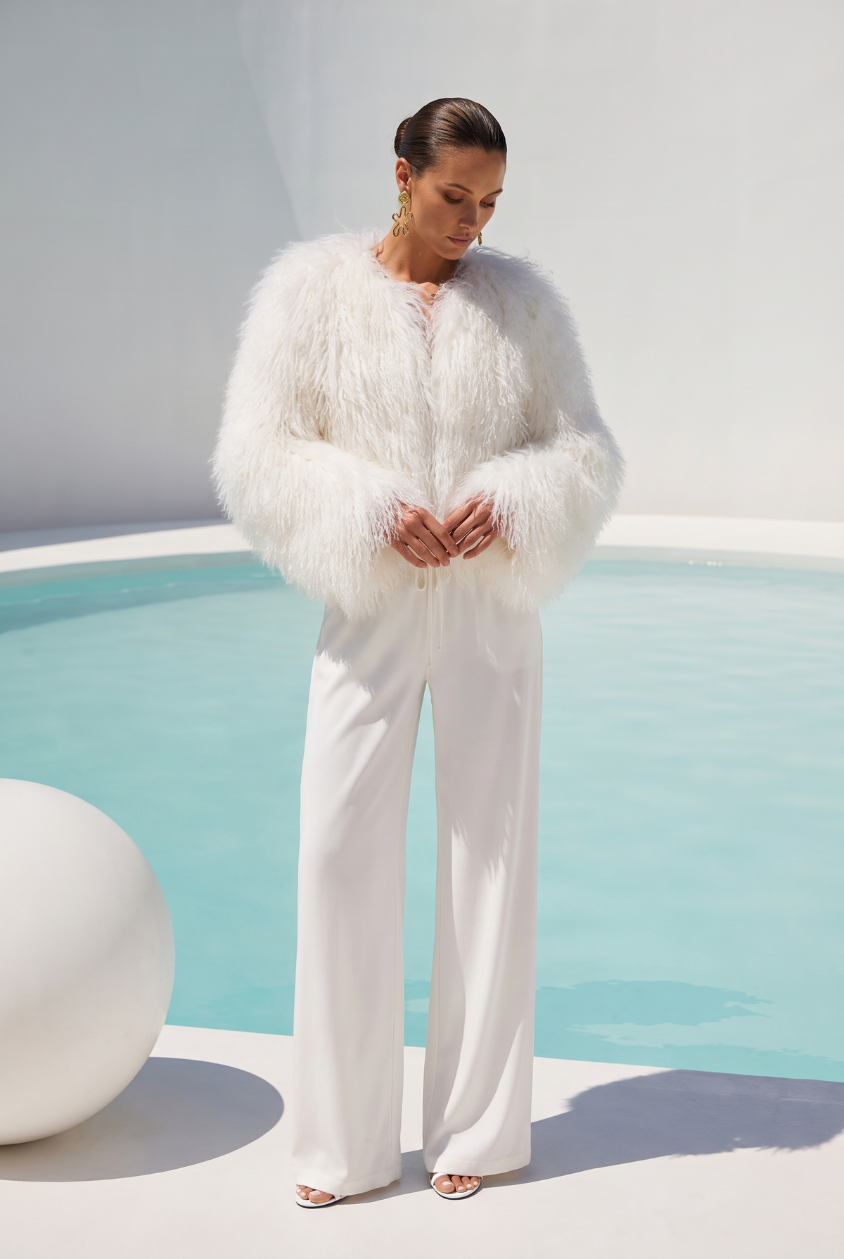 Harmony Mongolian Wool Jacket in White
