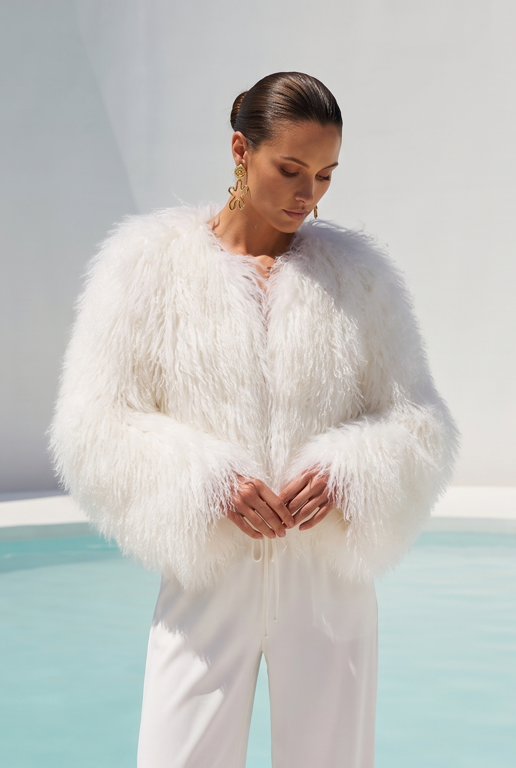 Harmony Mongolian Wool Jacket in White
