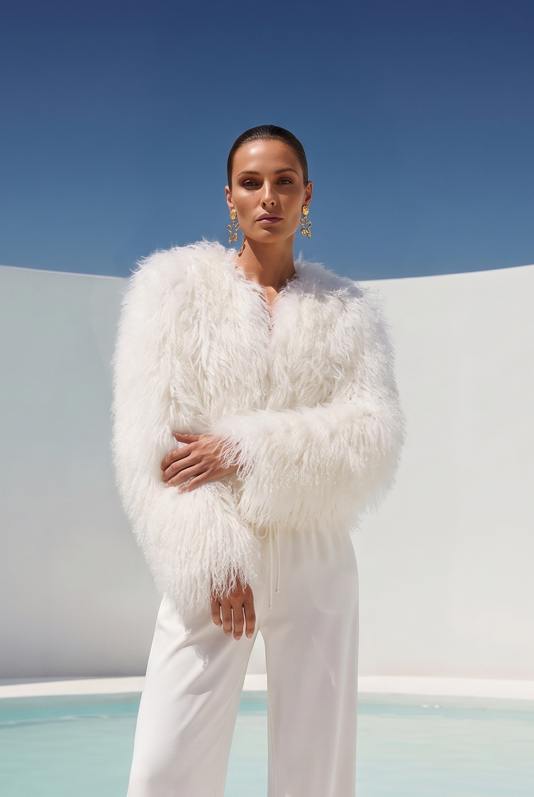 Harmony Mongolian Wool Jacket in White