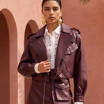 First Love Leather Jacket in Burgundy